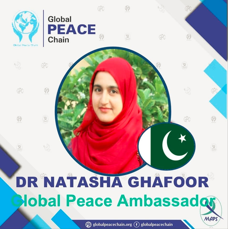 Elected as a Global Peace Ambassador for the year 2018-2020 by Global Peace Chain