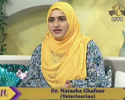 Invited as Guest speaker to talk on "World's Animal Day" by Pakistan television network (PTV), Lahore, Pakistan